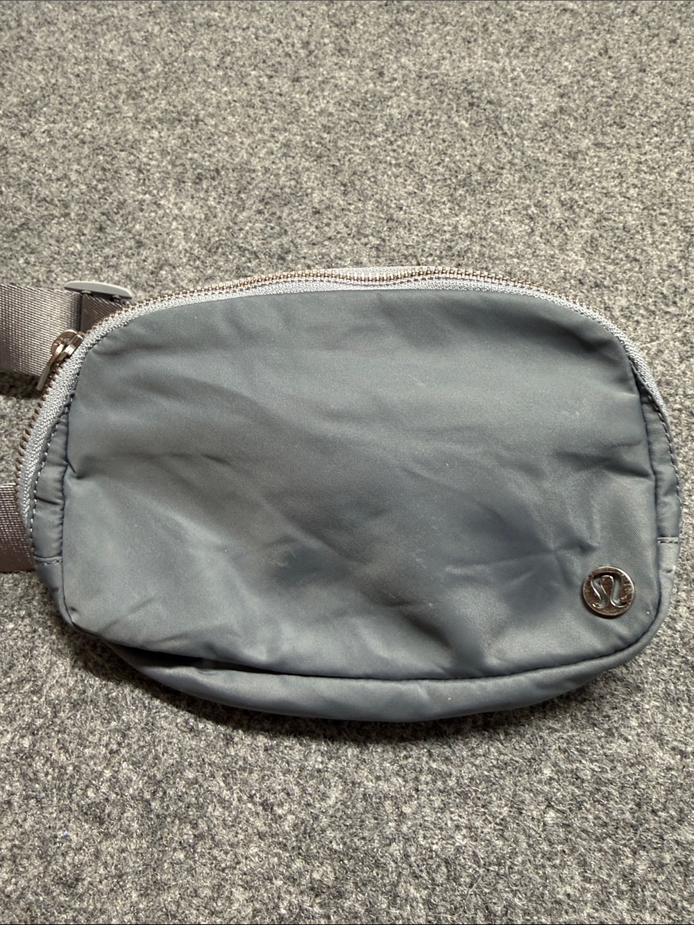 lululemon athletica Gray Nylon Belt Bag with Metal Logo